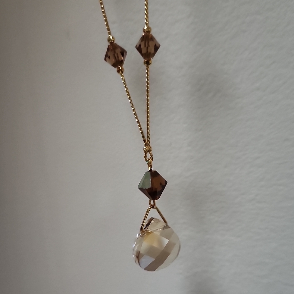 Vieste Gold and Brown Layered Necklace with Modern Design - Picture 6 of 10